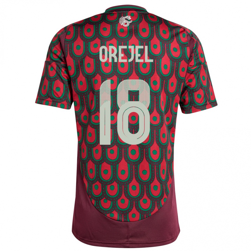 Kids Football Mexico Jocelyn Orejel #18 Maroon Home Jersey 24-26 T-Shirt Canada