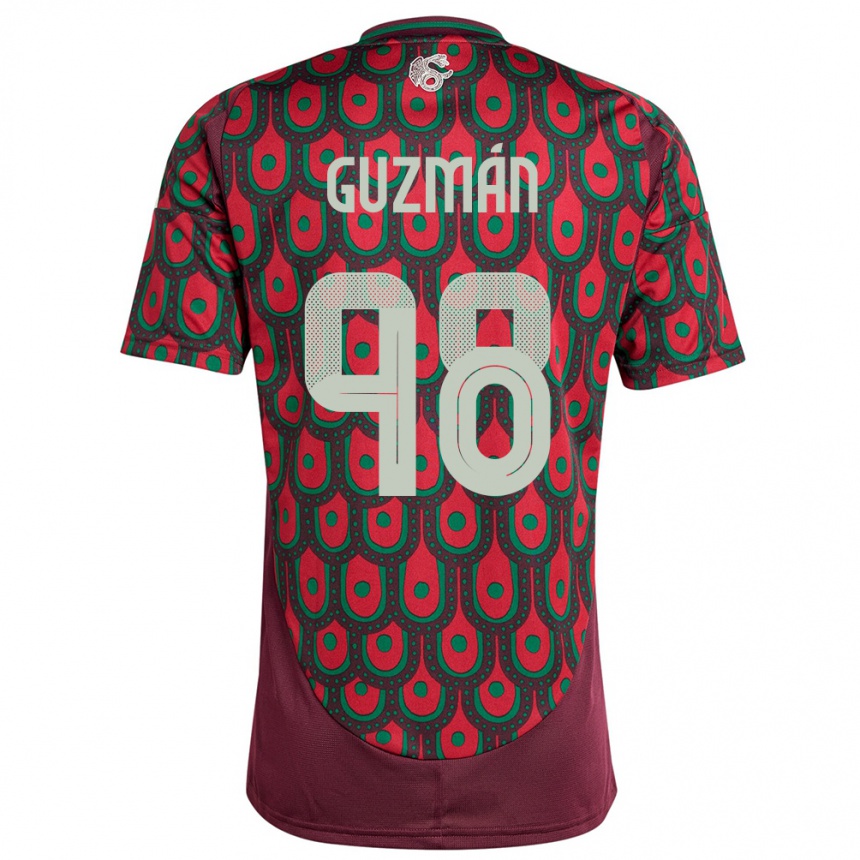 Kids Football Mexico Kinberly Guzman #98 Maroon Home Jersey 24-26 T-Shirt Canada