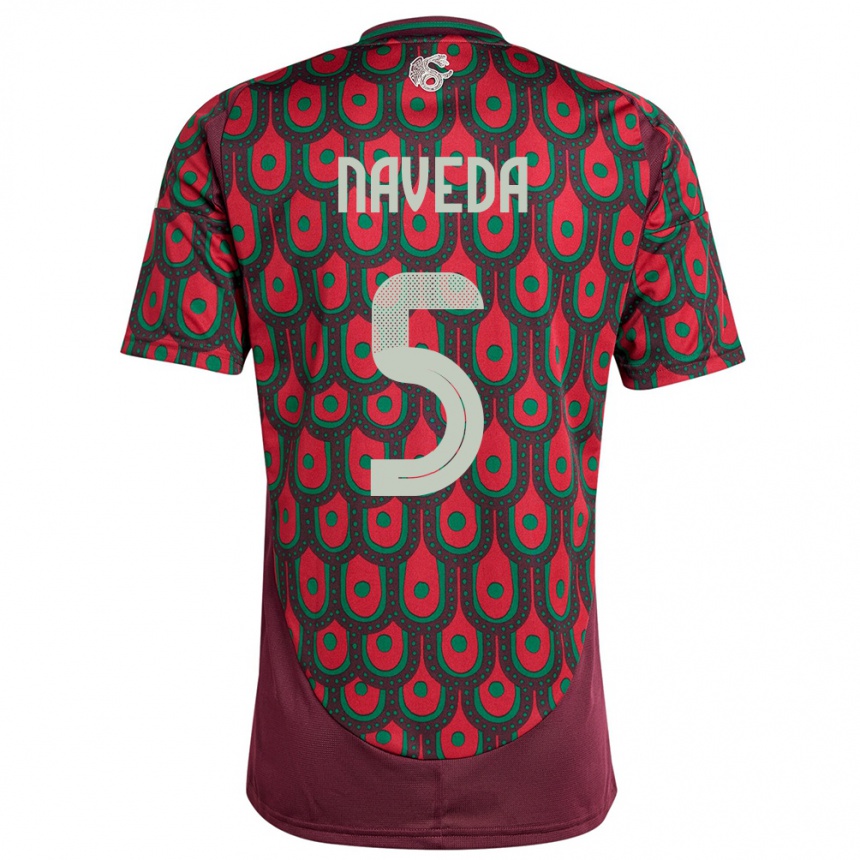 Kids Football Mexico Santiago Naveda #5 Maroon Home Jersey 24-26 T-Shirt Canada