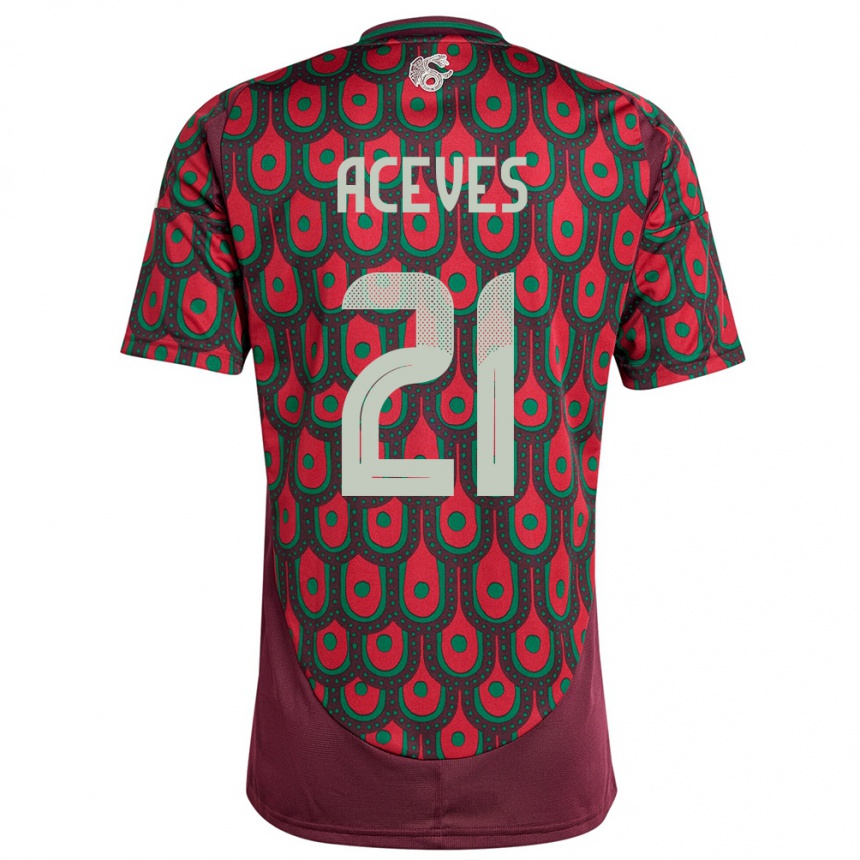 Kids Football Mexico Daniel Aceves #21 Maroon Home Jersey 24-26 T-Shirt Canada