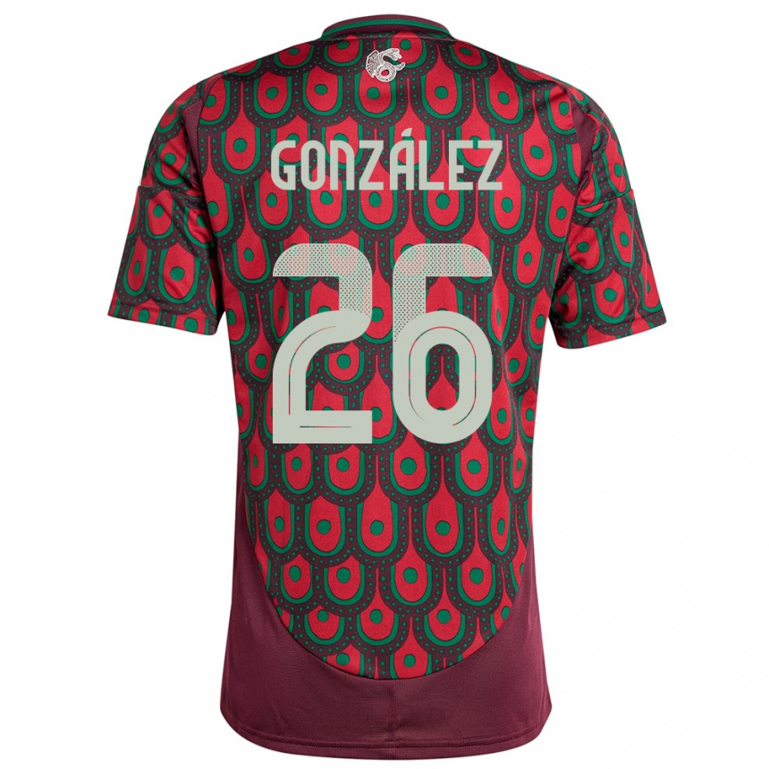 Kids Football Mexico Bryan Gonzalez #26 Maroon Home Jersey 24-26 T-Shirt Canada