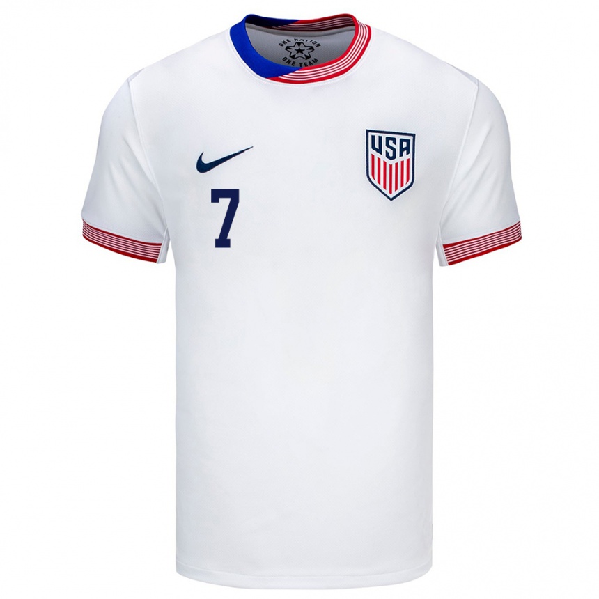 Kids Football United States Ashley Hatch #7 White Home Jersey 24-26 T-Shirt Canada