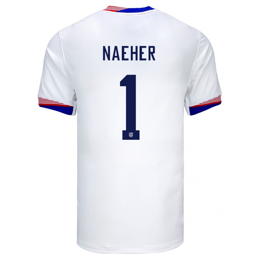 Kids Football United States Alyssa Naeher #1 White Home Jersey 24-26 T-Shirt Canada