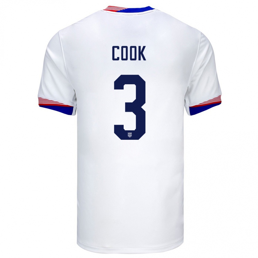 Kids Football United States Alana Cook #3 White Home Jersey 24-26 T-Shirt Canada