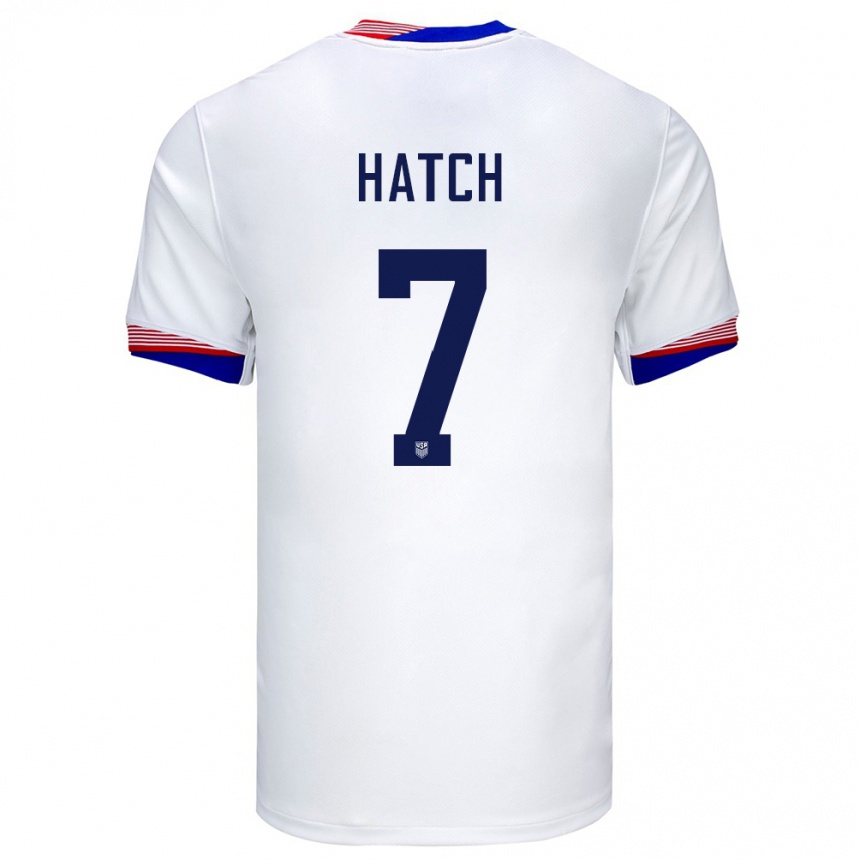 Kids Football United States Ashley Hatch #7 White Home Jersey 24-26 T-Shirt Canada