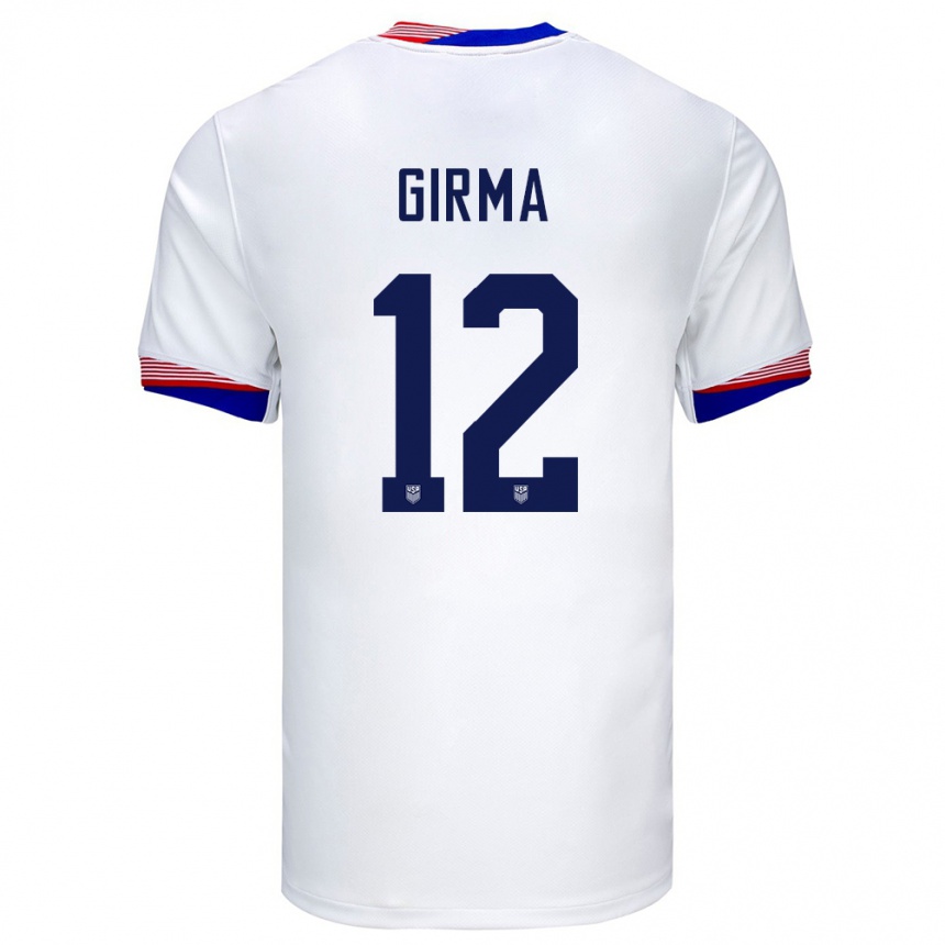 Kids Football United States Naomi Girma #12 White Home Jersey 24-26 T-Shirt Canada