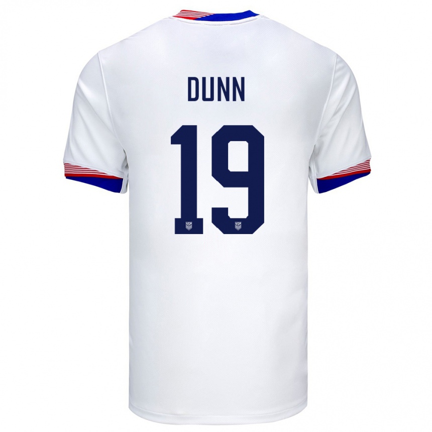 Kids Football United States Crystal Dunn #19 White Home Jersey 24-26 T-Shirt Canada