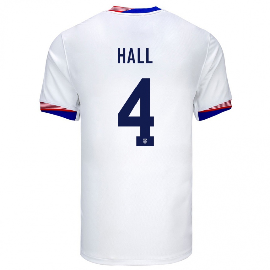 Kids Football United States Tyler Hall #4 White Home Jersey 24-26 T-Shirt Canada