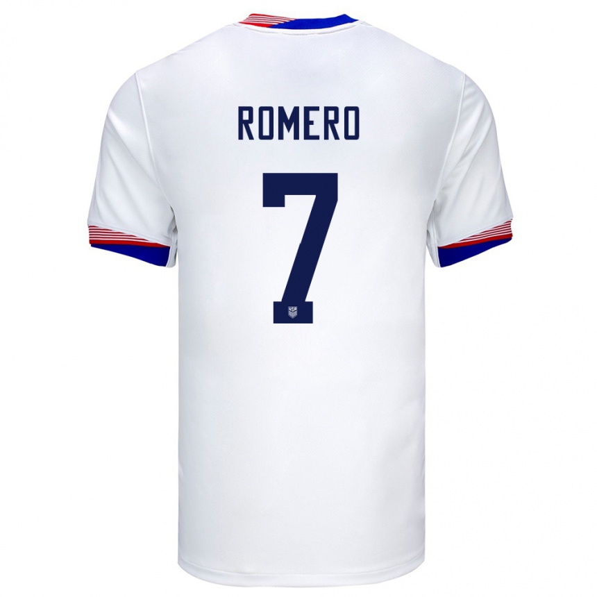 Kids Football United States Brian Romero #7 White Home Jersey 24-26 T-Shirt Canada