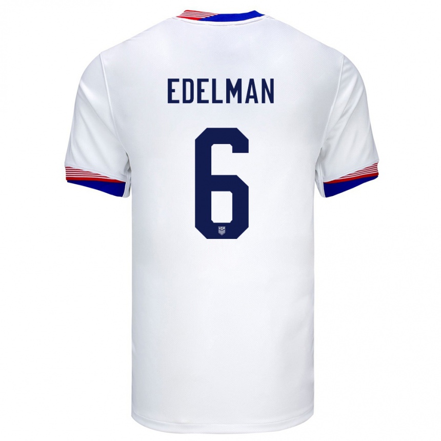 Kids Football United States Daniel Edelman #6 White Home Jersey 24-26 T-Shirt Canada