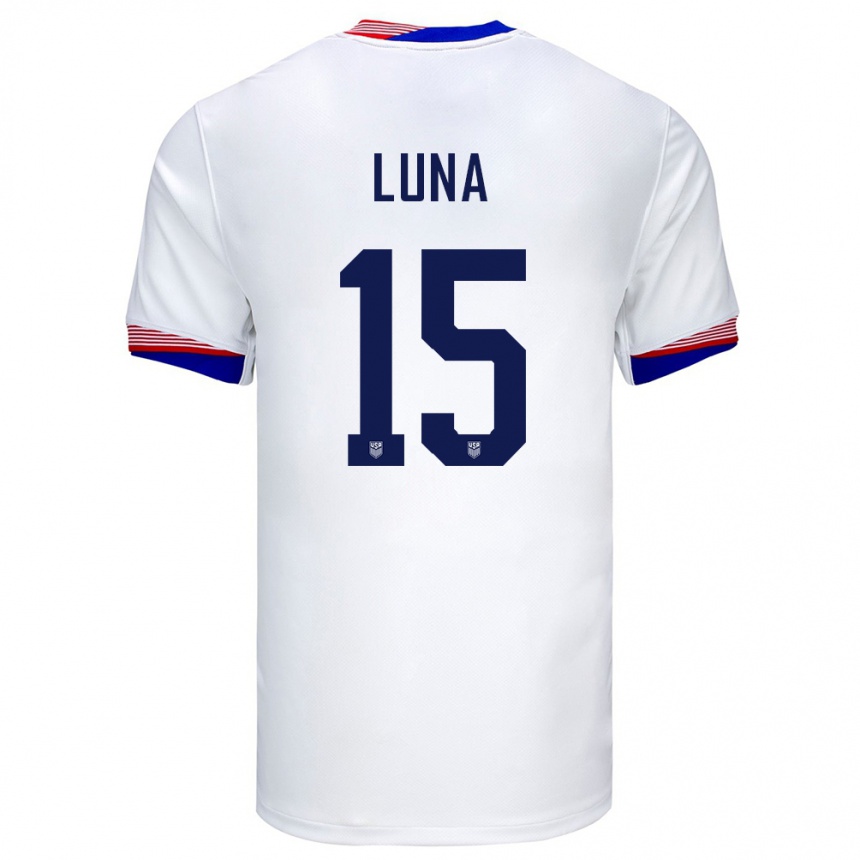 Kids Football United States Diego Luna #15 White Home Jersey 24-26 T-Shirt Canada