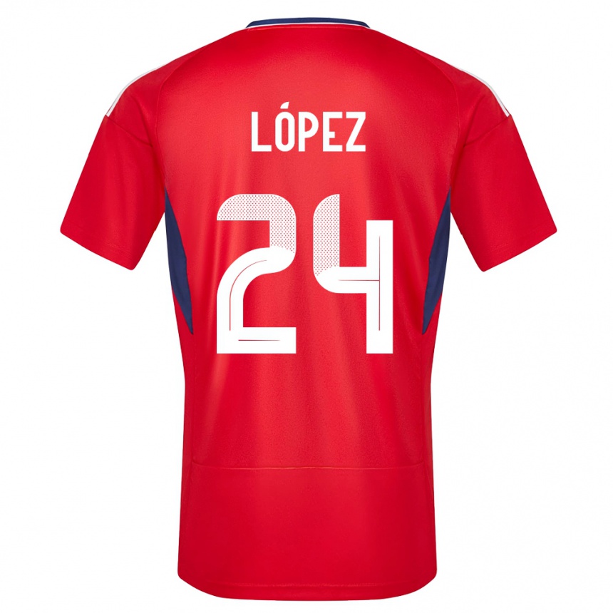 Kids Football Costa Rica Douglas Lopez #24 Red Home Jersey 24-26 T-Shirt Canada