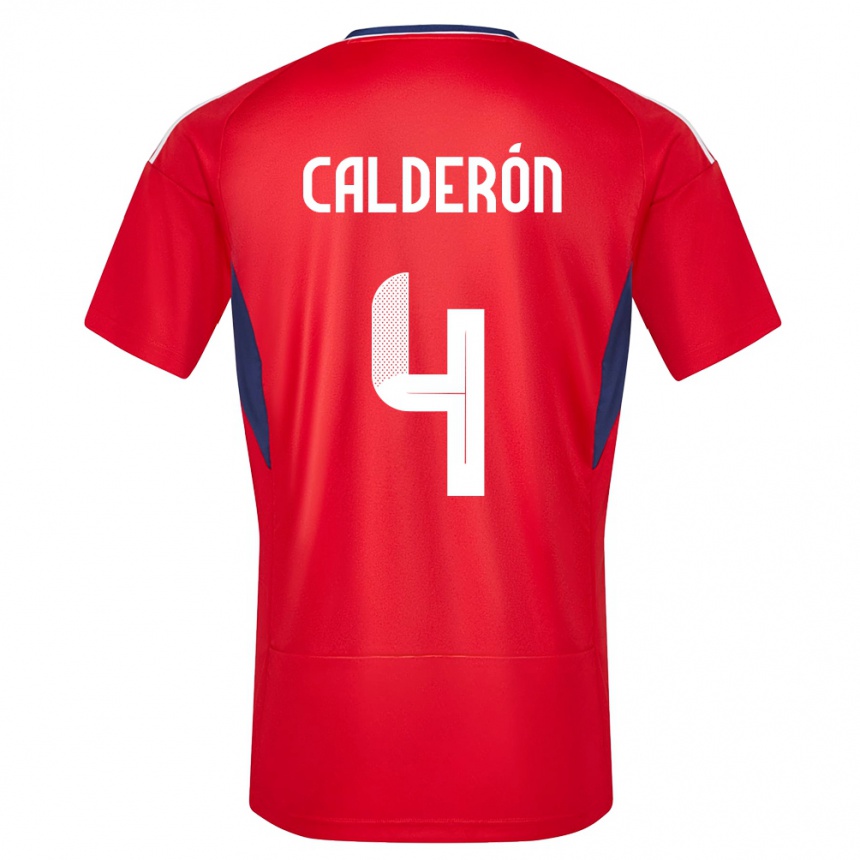 Kids Football Costa Rica Brandon Calderon #4 Red Home Jersey 24-26 T-Shirt Canada