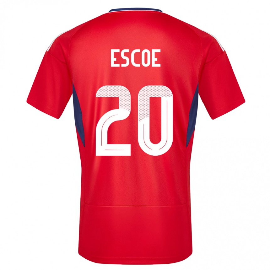 Kids Football Costa Rica Enyel Escoe #20 Red Home Jersey 24-26 T-Shirt Canada