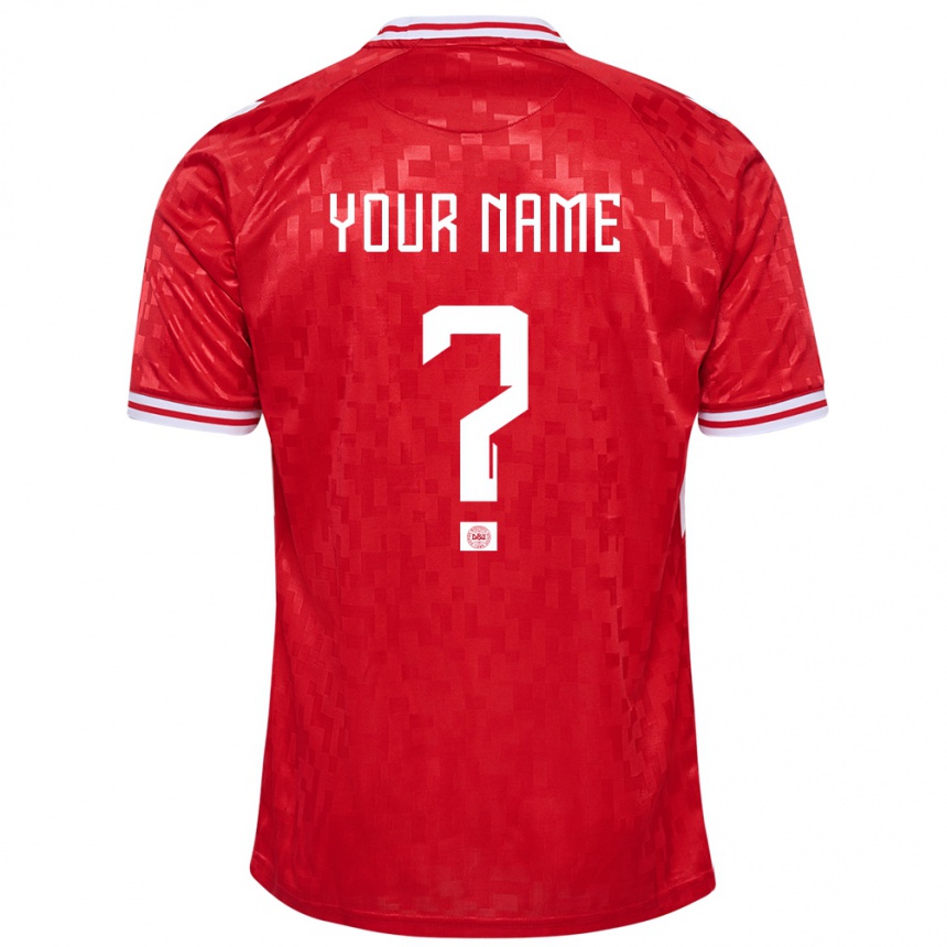 Kids Football Denmark Your Name #0 Red Home Jersey 24-26 T-Shirt Canada