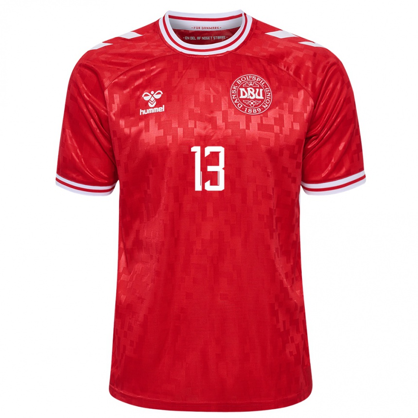 Kids Football Denmark Sofie Junge #13 Red Home Jersey 24-26 T-Shirt Canada