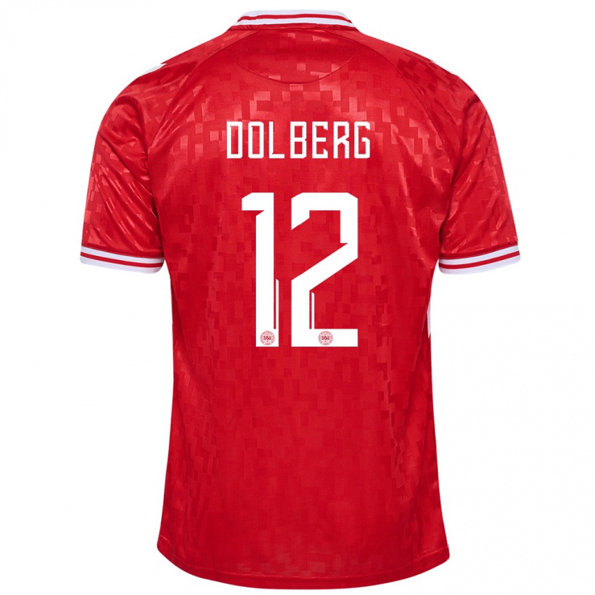 Kids Football Denmark Kasper Dolberg #12 Red Home Jersey 24-26 T-Shirt Canada