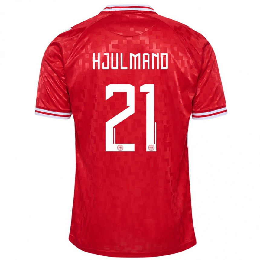 Kids Football Denmark Morten Hjulmand #21 Red Home Jersey 24-26 T-Shirt Canada