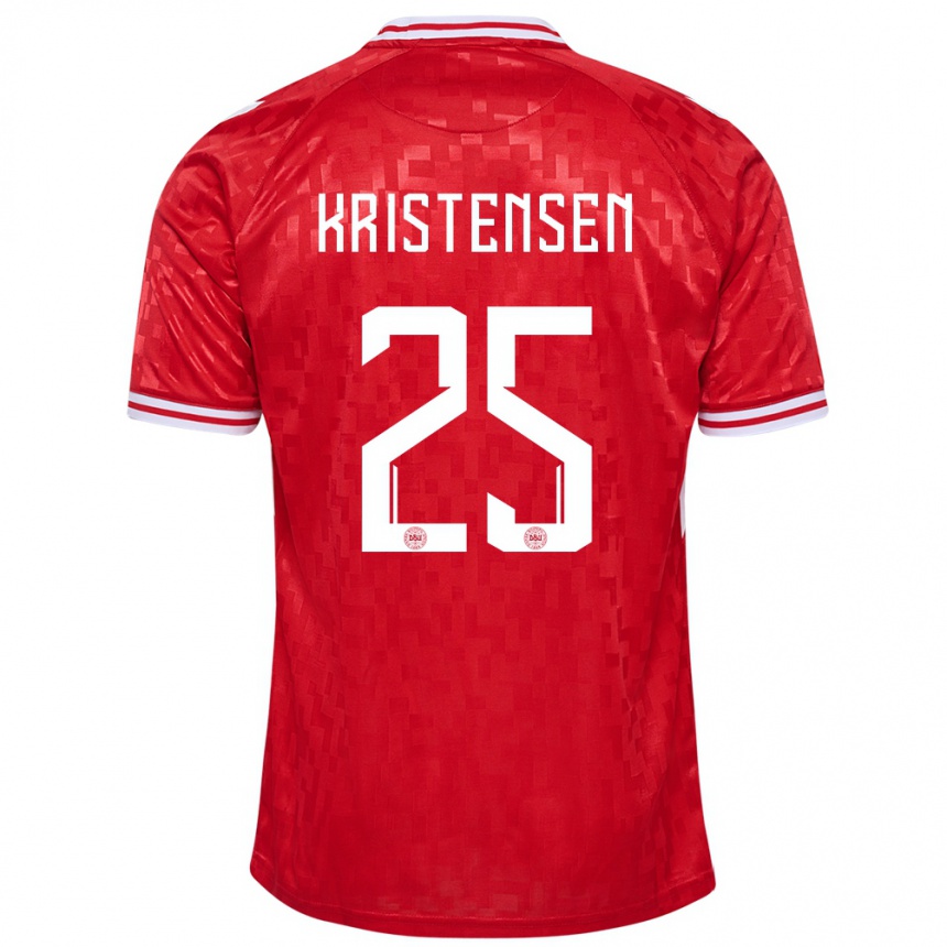 Kids Football Denmark Rasmus Kristensen #25 Red Home Jersey 24-26 T-Shirt Canada