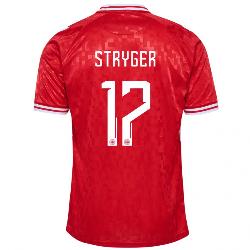 Kids Football Denmark Jens Stryger Larsen #17 Red Home Jersey 24-26 T-Shirt Canada