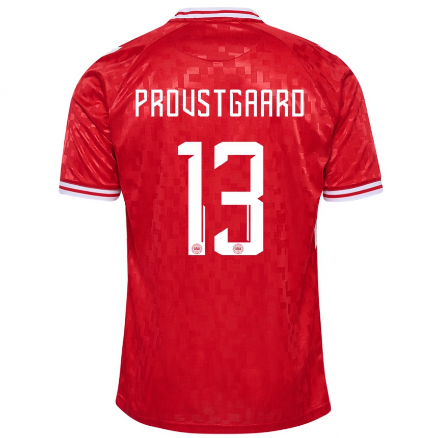 Kids Football Denmark Oliver Provstgaard #13 Red Home Jersey 24-26 T-Shirt Canada