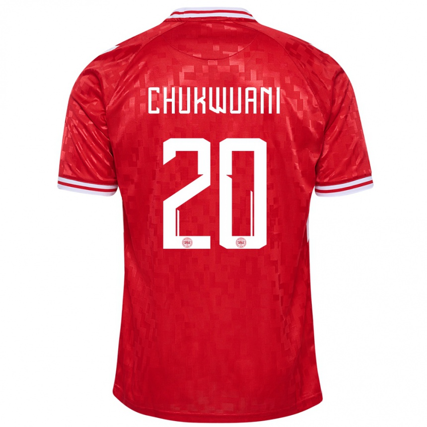 Kids Football Denmark Tochi Chukwuani #20 Red Home Jersey 24-26 T-Shirt Canada