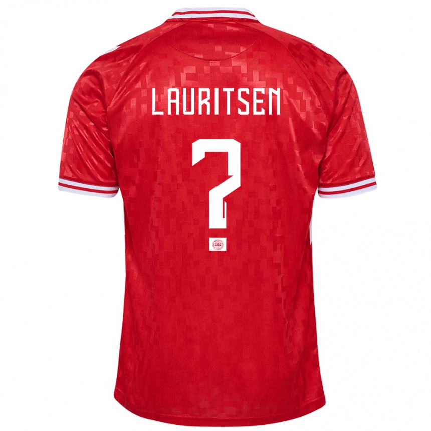 Kids Football Denmark Mads Lauritsen #0 Red Home Jersey 24-26 T-Shirt Canada