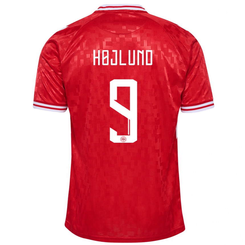 Kids Football Denmark Emil Højlund #9 Red Home Jersey 24-26 T-Shirt Canada