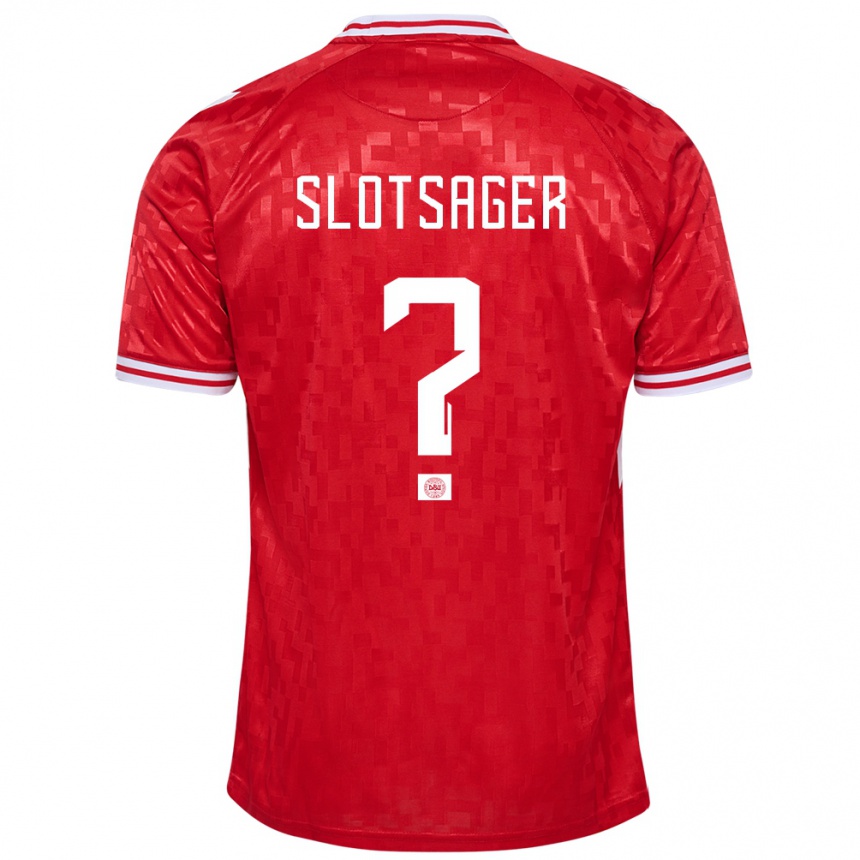 Kids Football Denmark Tobias Slotsager #0 Red Home Jersey 24-26 T-Shirt Canada