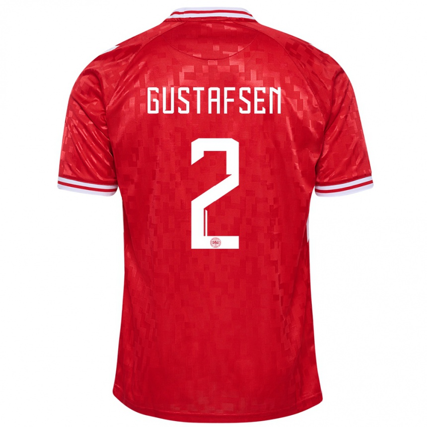 Kids Football Denmark Victor Gustafsen #2 Red Home Jersey 24-26 T-Shirt Canada