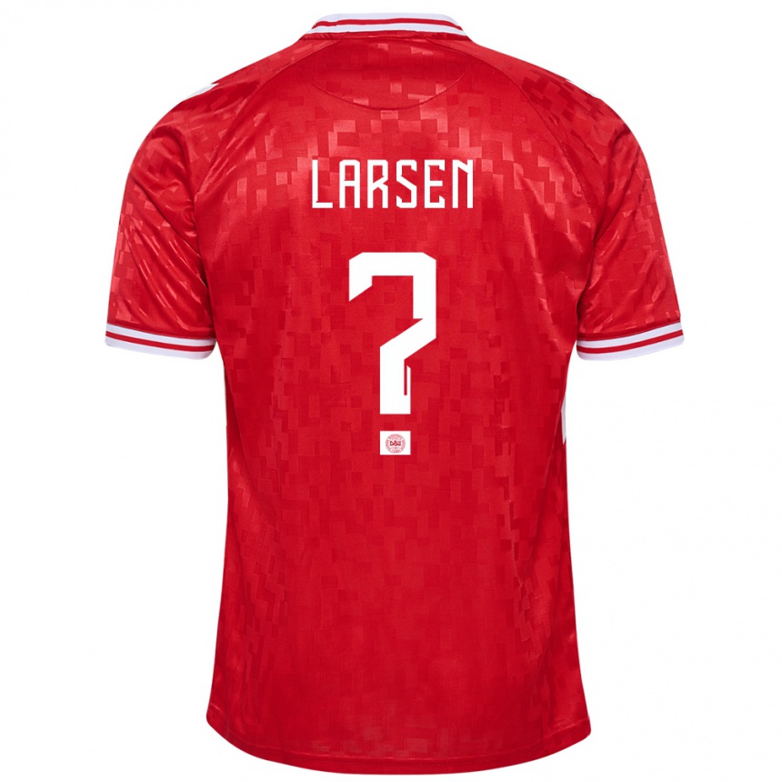 Kids Football Denmark Sander Larsen #0 Red Home Jersey 24-26 T-Shirt Canada