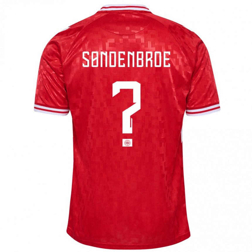 Kids Football Denmark Andreas Søndenbroe #0 Red Home Jersey 24-26 T-Shirt Canada