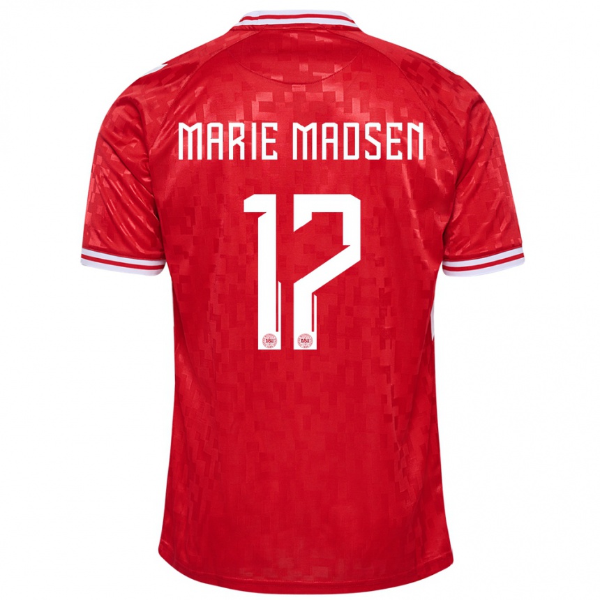 Kids Football Denmark Rikke Marie Madsen #17 Red Home Jersey 24-26 T-Shirt Canada