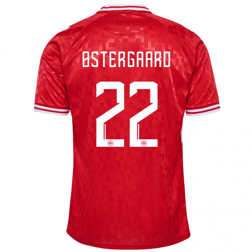 Kids Football Denmark Maja Bay Ostergaard #22 Red Home Jersey 24-26 T-Shirt Canada