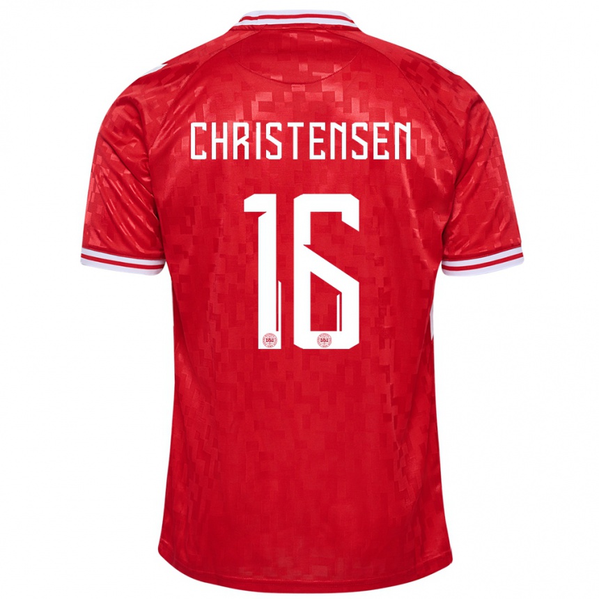 Kids Football Denmark Oliver Christensen #16 Red Home Jersey 24-26 T-Shirt Canada