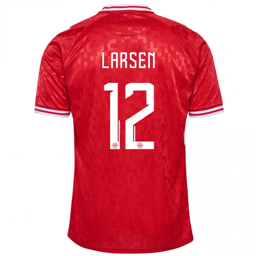 Kids Football Denmark Stine Larsen #12 Red Home Jersey 24-26 T-Shirt Canada