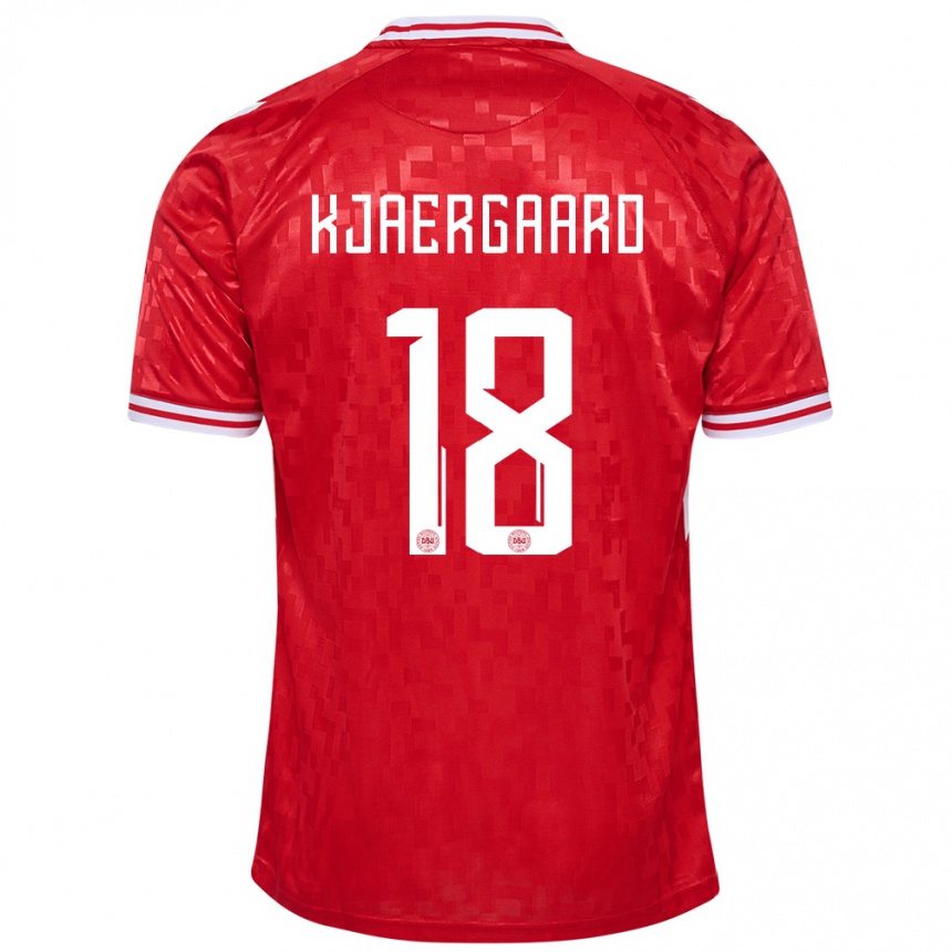 Kids Football Denmark Maurits Kjaergaard #18 Red Home Jersey 24-26 T-Shirt Canada