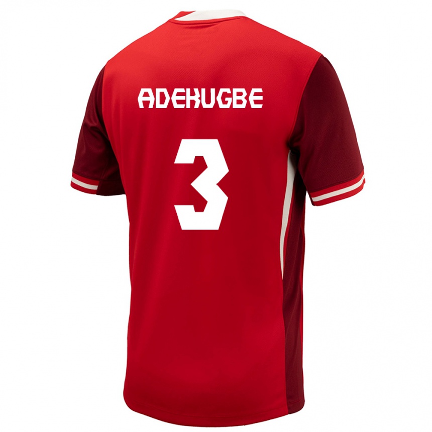 Kids Football Canada Samuel Adekugbe #3 Red Home Jersey 24-26 T-Shirt Canada