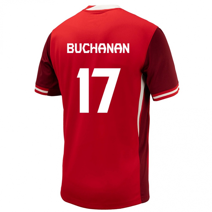 Kids Football Canada Tajon Buchanan #17 Red Home Jersey 24-26 T-Shirt Canada