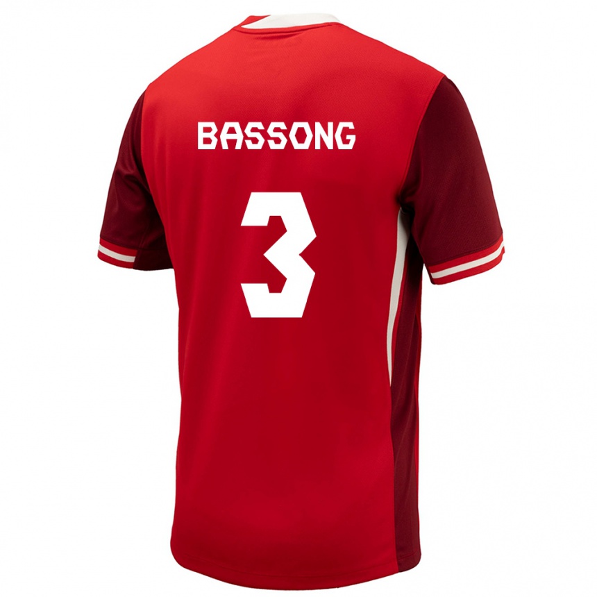 Kids Football Canada Zorhan Bassong #3 Red Home Jersey 24-26 T-Shirt Canada