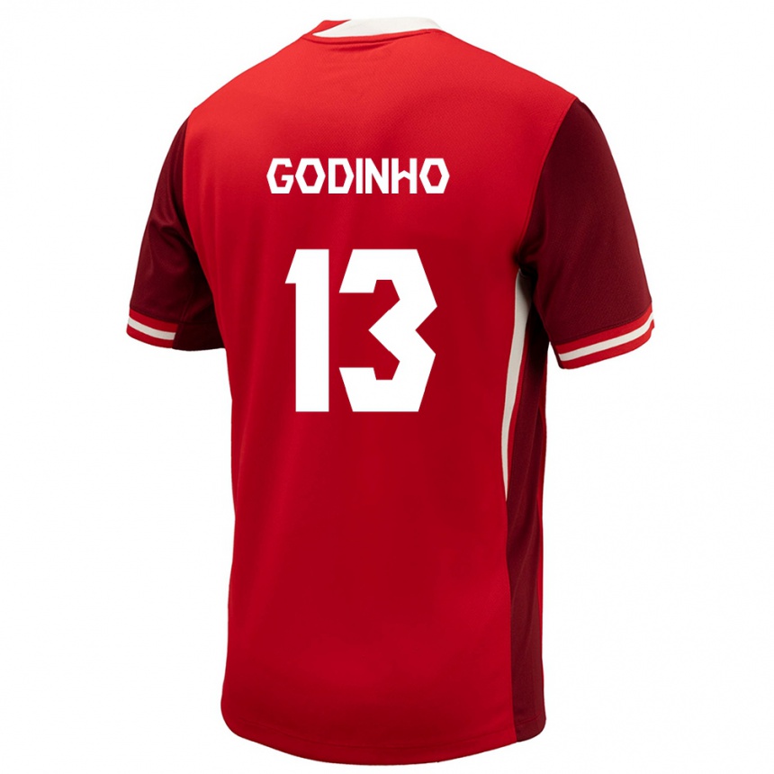 Kids Football Canada Marcus Godinho #13 Red Home Jersey 24-26 T-Shirt Canada