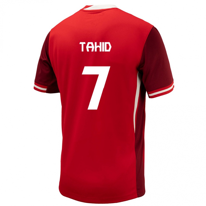 Kids Football Canada Taryck Tahid #7 Red Home Jersey 24-26 T-Shirt Canada