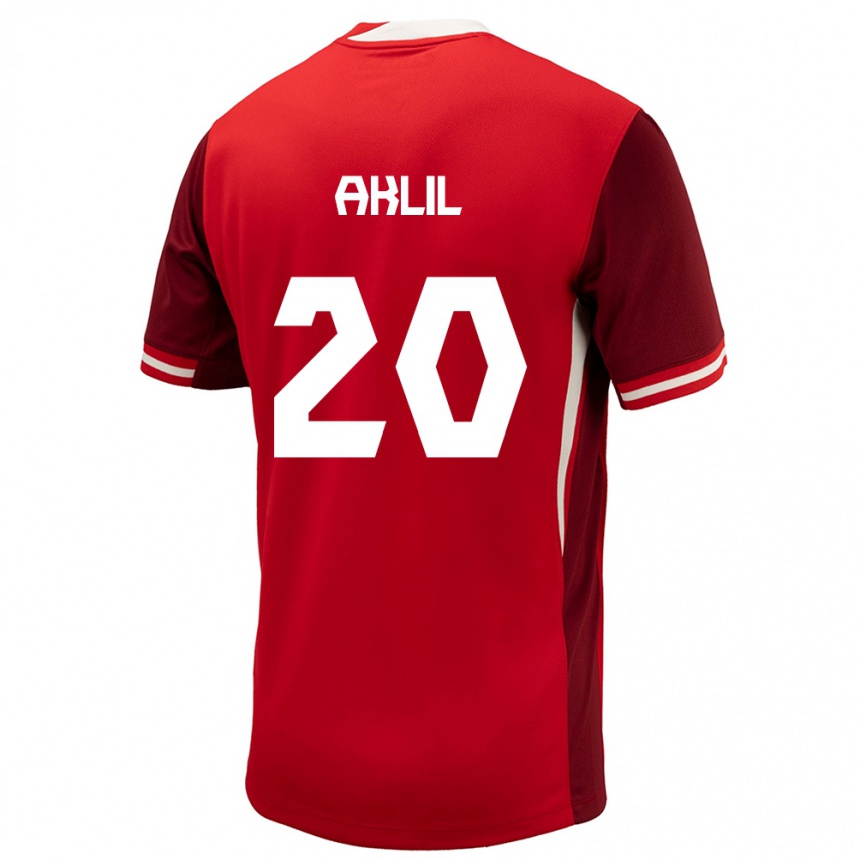 Kids Football Canada Lino Aklil #20 Red Home Jersey 24-26 T-Shirt Canada