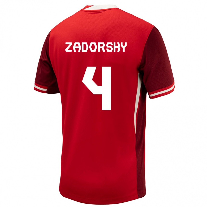 Kids Football Canada Shelina Zadorsky #4 Red Home Jersey 24-26 T-Shirt Canada