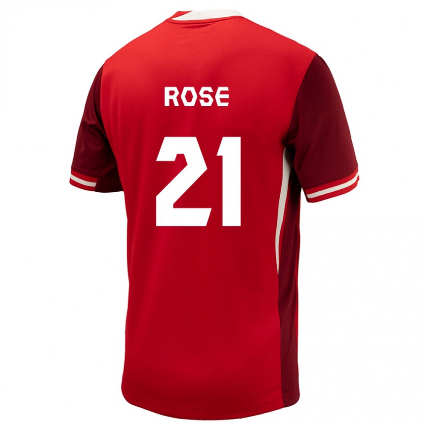 Kids Football Canada Jade Rose #21 Red Home Jersey 24-26 T-Shirt Canada