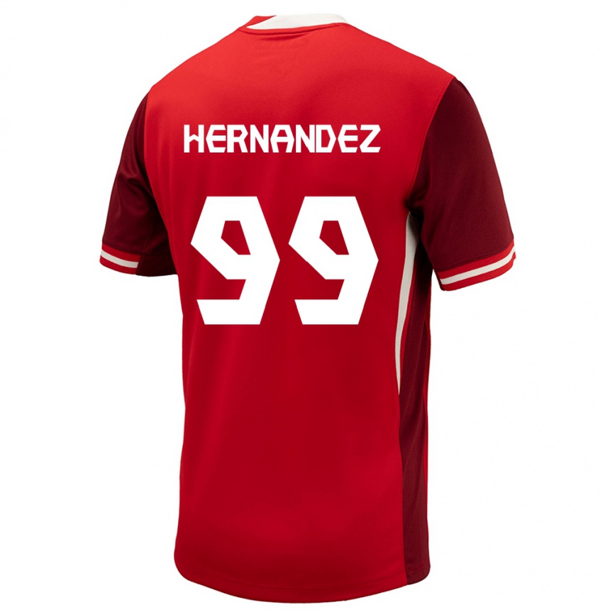 Kids Football Canada Jeneva Hernandez Gray #99 Red Home Jersey 24-26 T-Shirt Canada