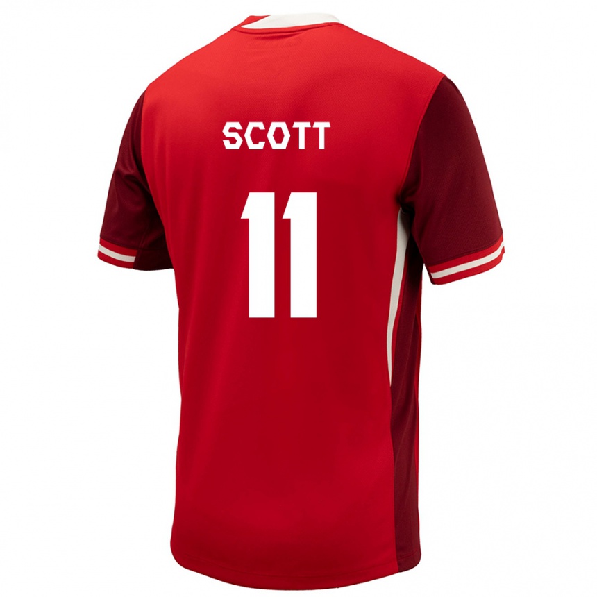 Kids Football Canada Desiree Scott #11 Red Home Jersey 24-26 T-Shirt Canada