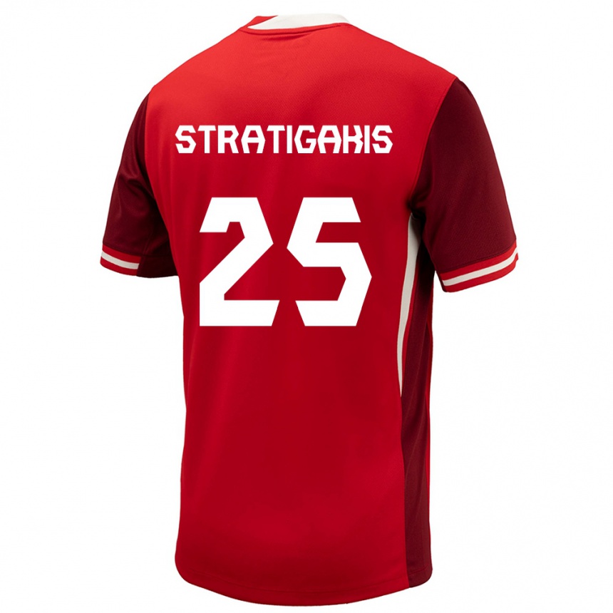 Kids Football Canada Sarah Stratigakis #25 Red Home Jersey 24-26 T-Shirt Canada