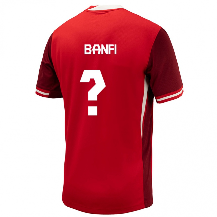 Kids Football Canada Samuel Banfi #0 Red Home Jersey 24-26 T-Shirt Canada