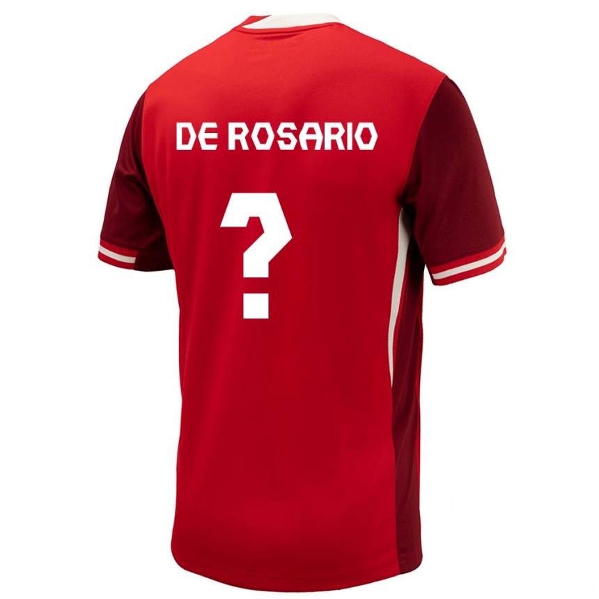 Kids Football Canada Adisa De Rosario #0 Red Home Jersey 24-26 T-Shirt Canada